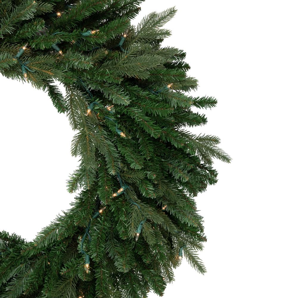 Real Touch Grande Spruce Artificial Christmas Wreath - 48" - Clear Lights. Picture 3