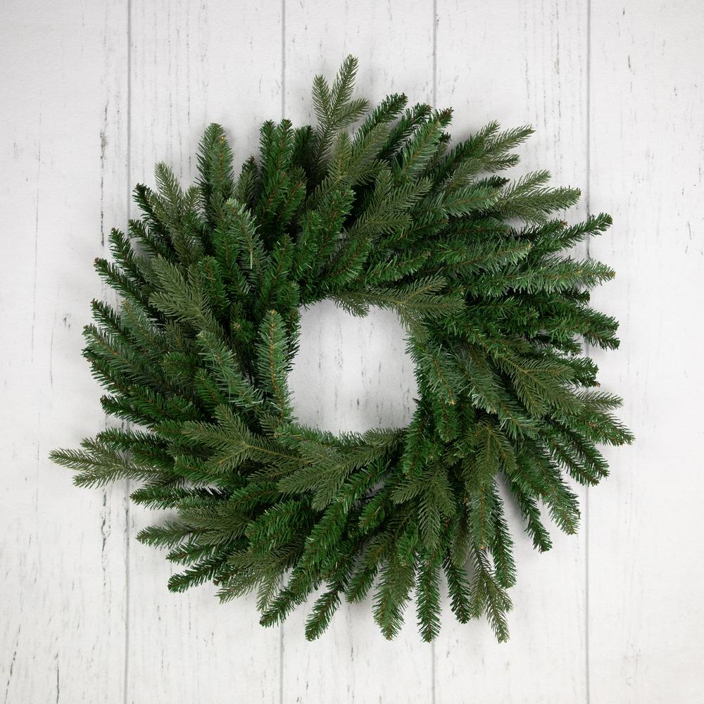 Real Touch™ Grande Spruce Artificial Christmas Wreath - Unlit - 24". Picture 1