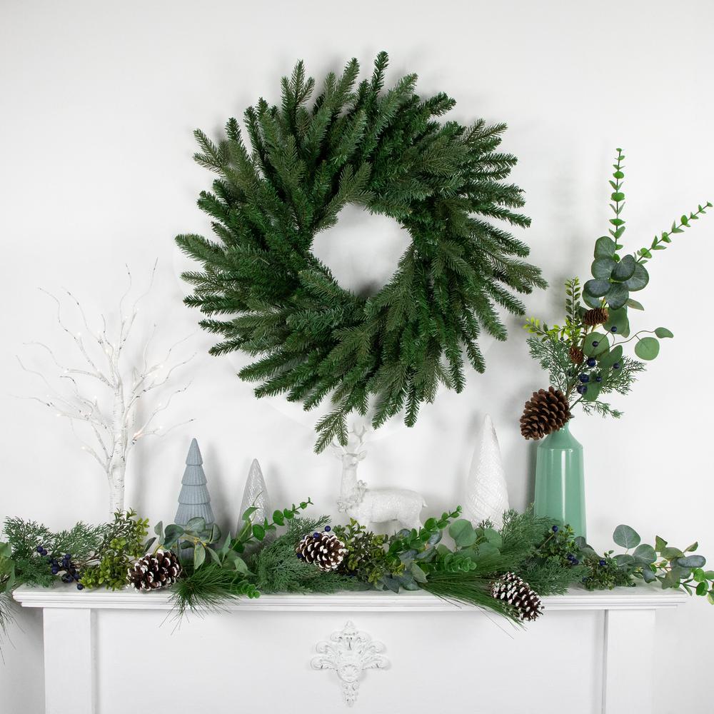 Real Touch™ Grande Spruce Artificial Christmas Wreath - Unlit - 24". Picture 2