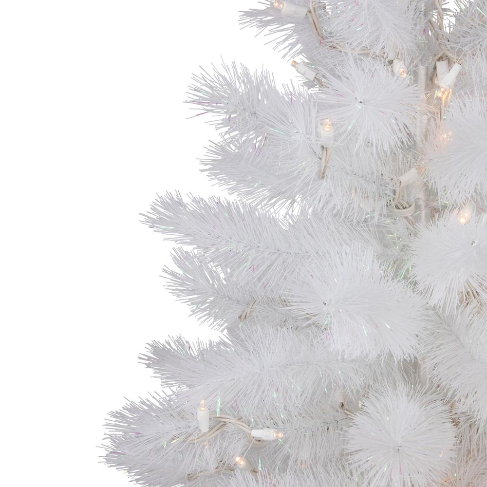 3' Pre-Lit White Alaskan Pine Artificial Christmas Tree  Warm White LED Lights. Picture 2