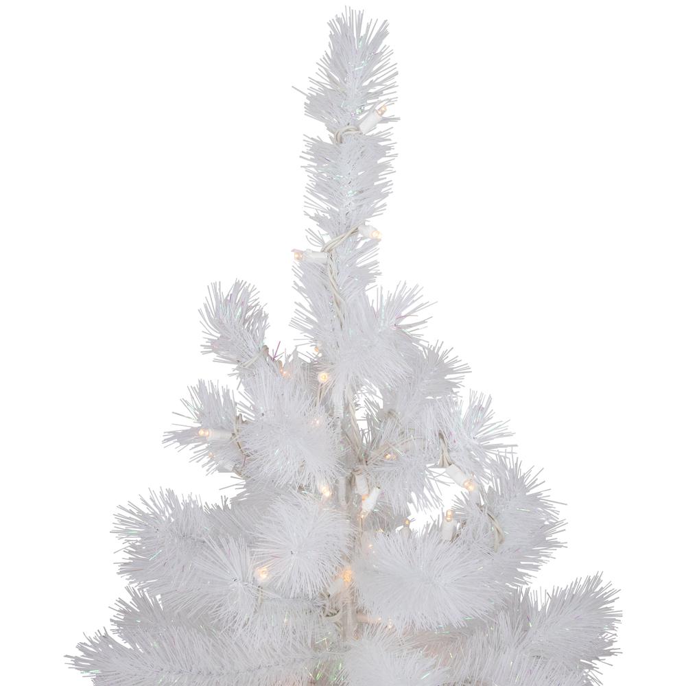 3' Pre-Lit White Alaskan Pine Artificial Christmas Tree  Warm White LED Lights. Picture 3