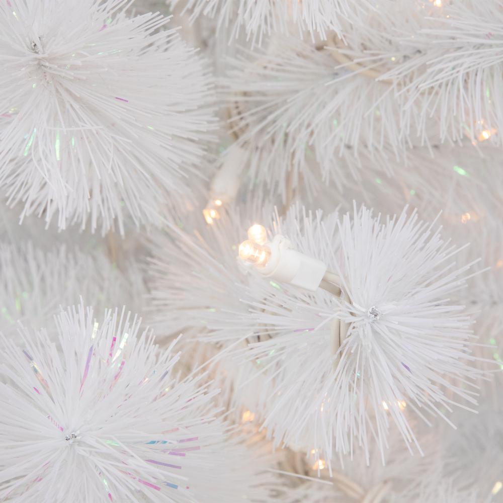 3' Pre-Lit White Alaskan Pine Artificial Christmas Tree  Warm White LED Lights. Picture 4