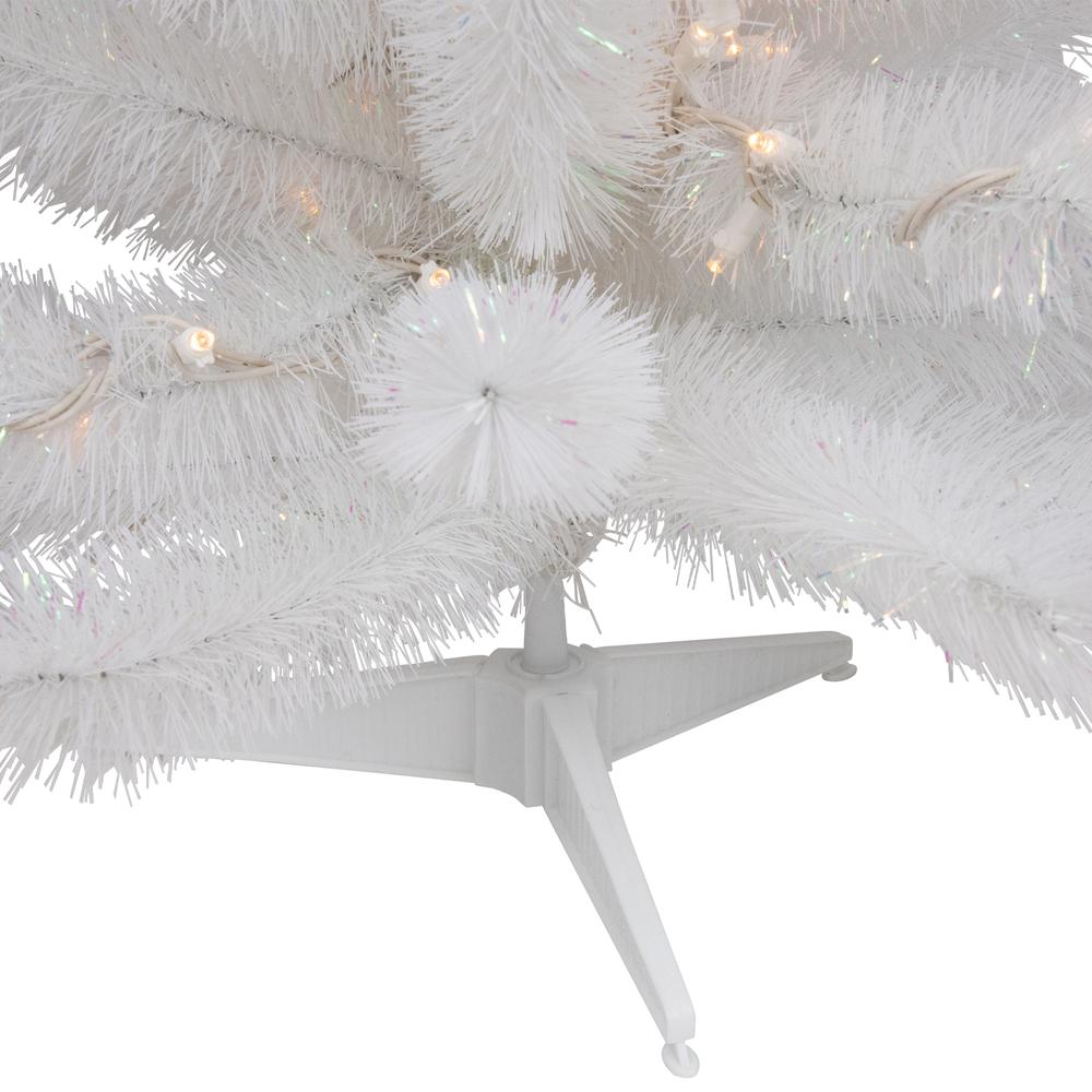 3' Pre-Lit White Alaskan Pine Artificial Christmas Tree  Warm White LED Lights. Picture 7