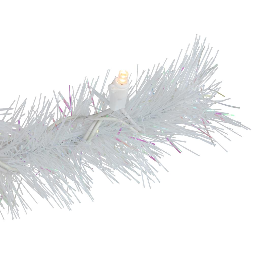 7.5' Pre-Lit White Alaskan Pine Artificial Christmas Tree  Warm White LED Lights. Picture 2