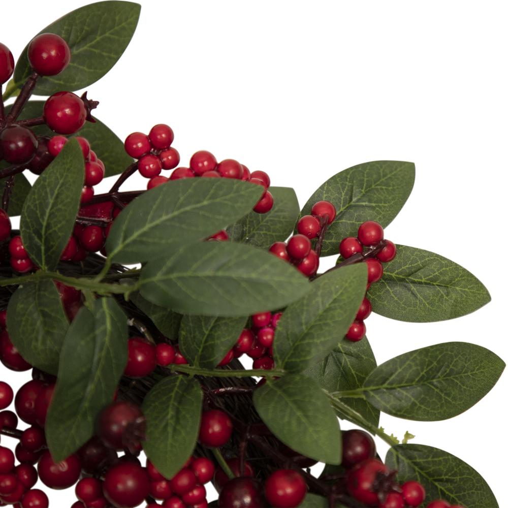 Lush Berry and Leaf Artificial Christmas Wreath  18-Inch  Unlit. Picture 3