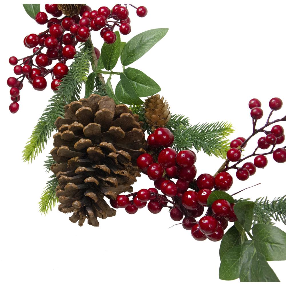 5' x 4.75" Pine Springs Berries and Pine Cones Christmas Garland - Unlit. Picture 3