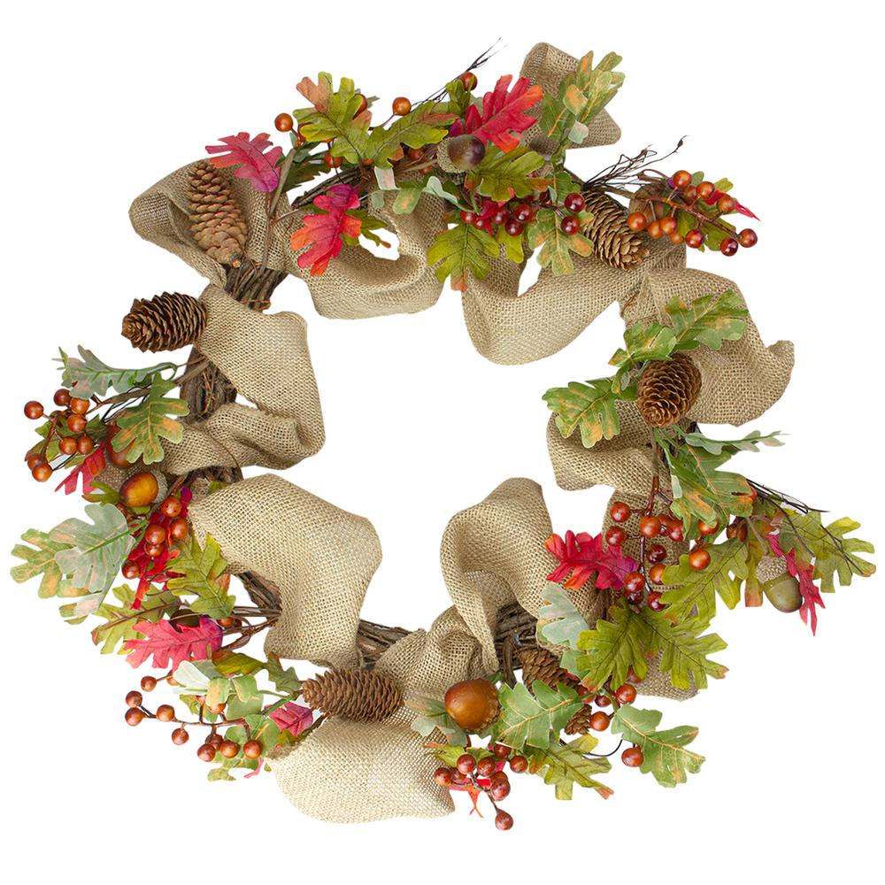 Berry and Pine Cones Artificial Thanksgiving Wreath - 18-Inch  Unlit. Picture 1