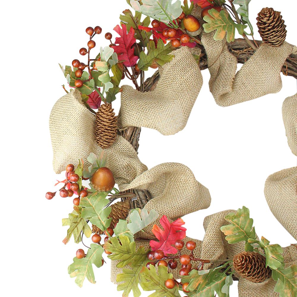 Berry and Pine Cones Artificial Thanksgiving Wreath - 18-Inch  Unlit. Picture 2