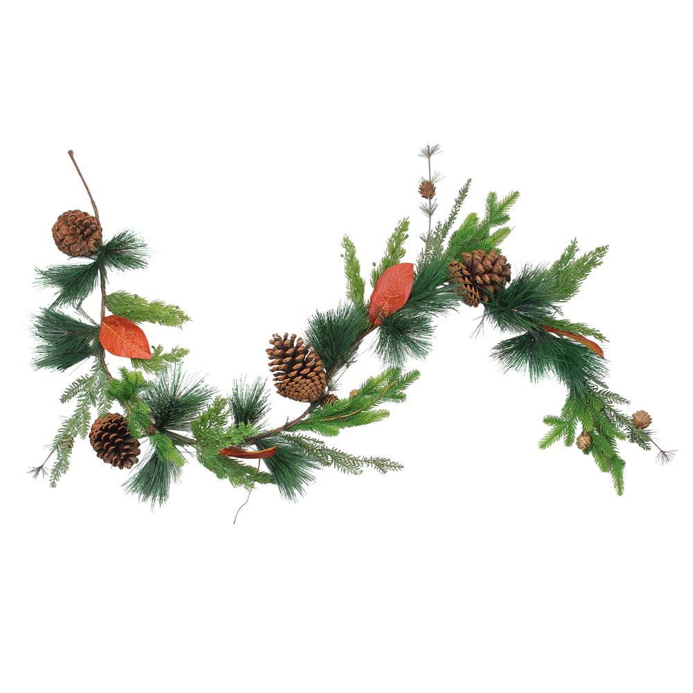 5' x 5" Green and Brown Pine Cones Artificial Christmas Garland - Unlit. The main picture.