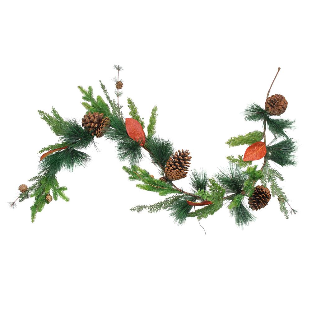 5' x 5" Green and Brown Pine Cones Artificial Christmas Garland - Unlit. Picture 2
