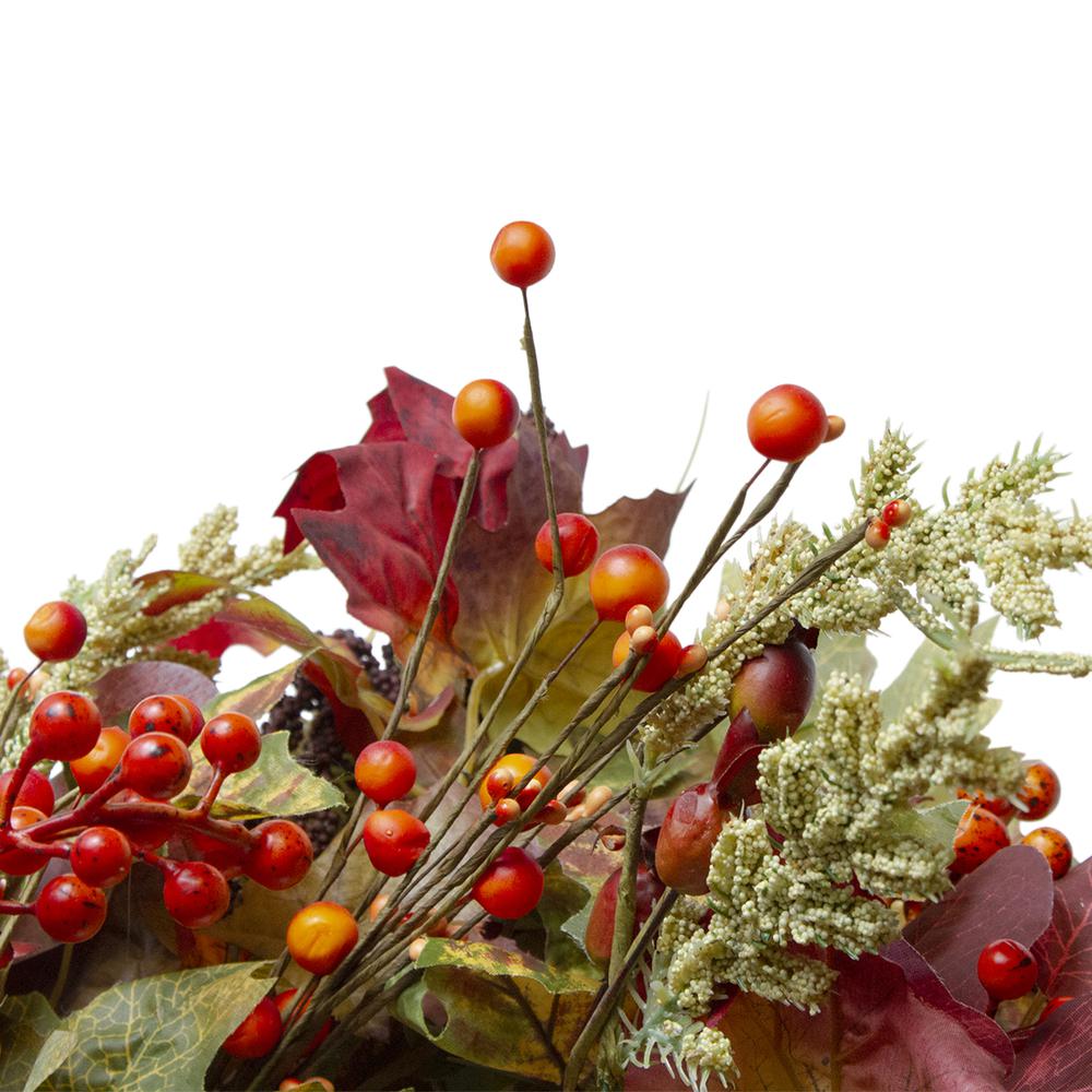 Leaves and Berries Artificial Fall Harvest Wreath - 20-Inch  Unlit. Picture 2