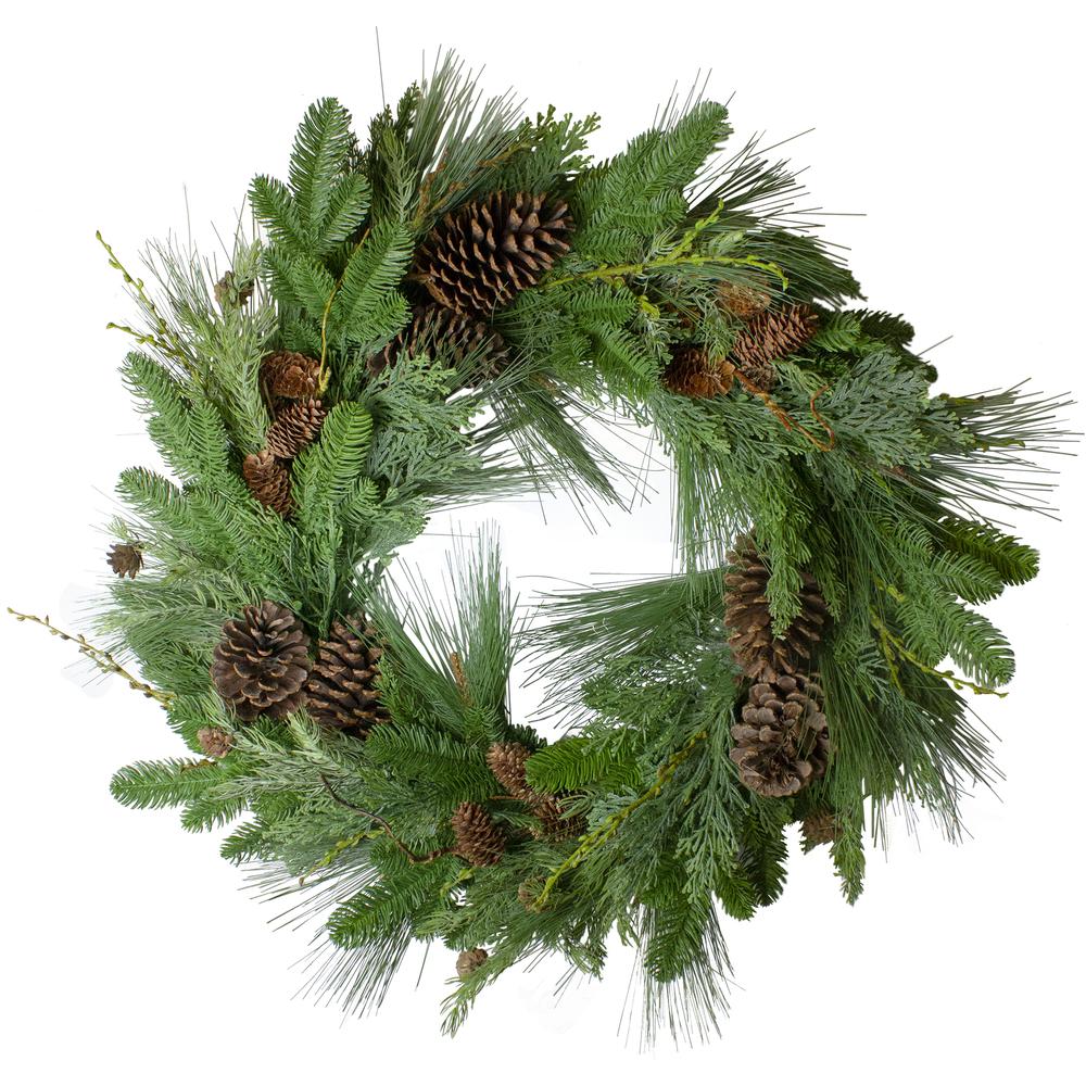 Pine Cone and Cedar Artificial Christmas Wreath - 32-Inch  Unlit. Picture 1