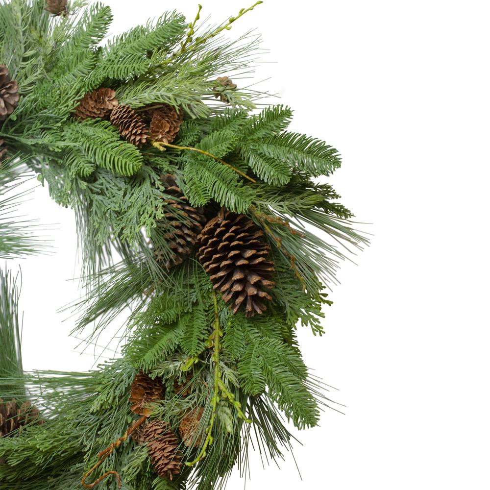 Pine Cone and Cedar Artificial Christmas Wreath - 32-Inch  Unlit. Picture 4