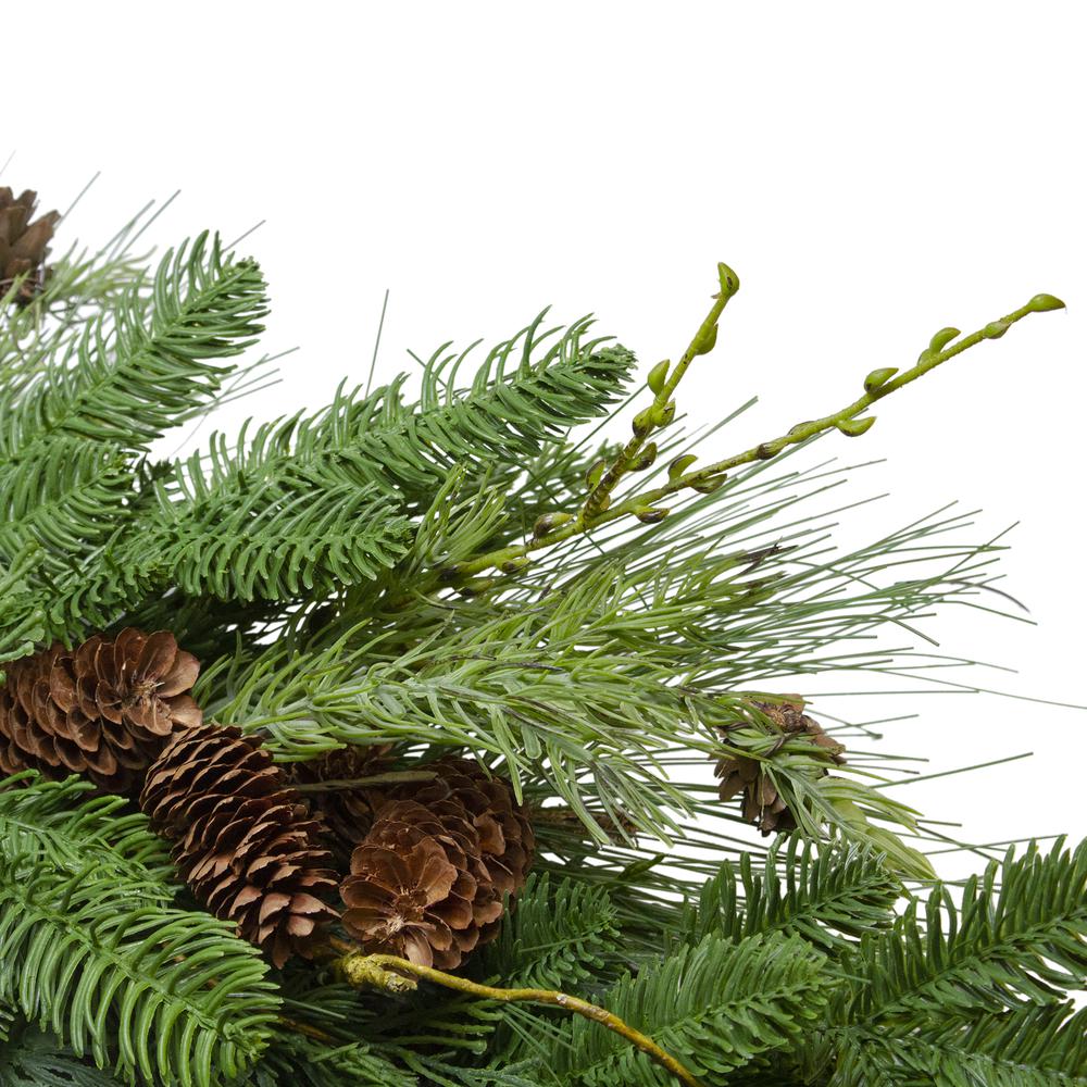 Pine Cone and Cedar Artificial Christmas Wreath - 32-Inch  Unlit. Picture 3