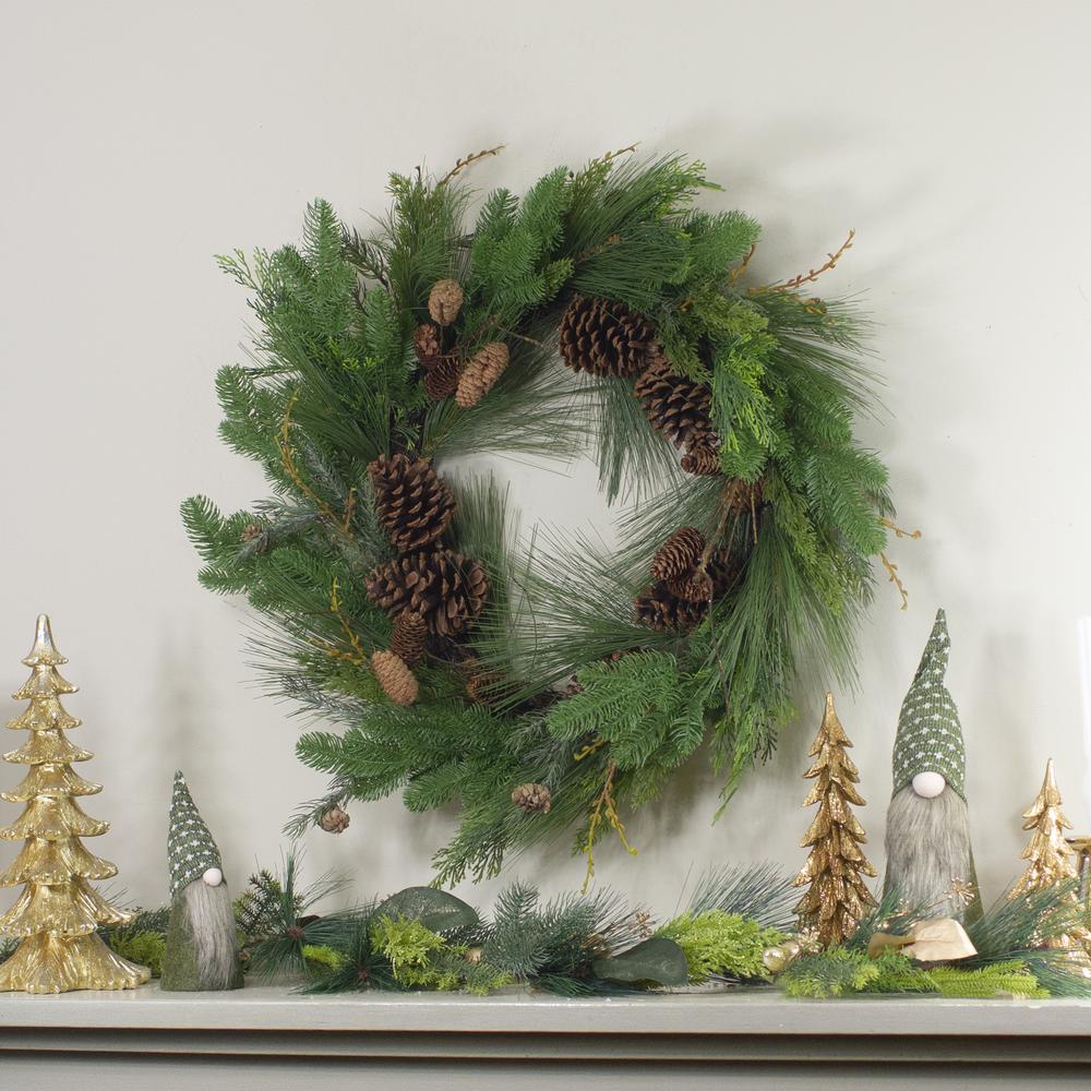 Pine Cone and Cedar Artificial Christmas Wreath - 32-Inch  Unlit. Picture 2