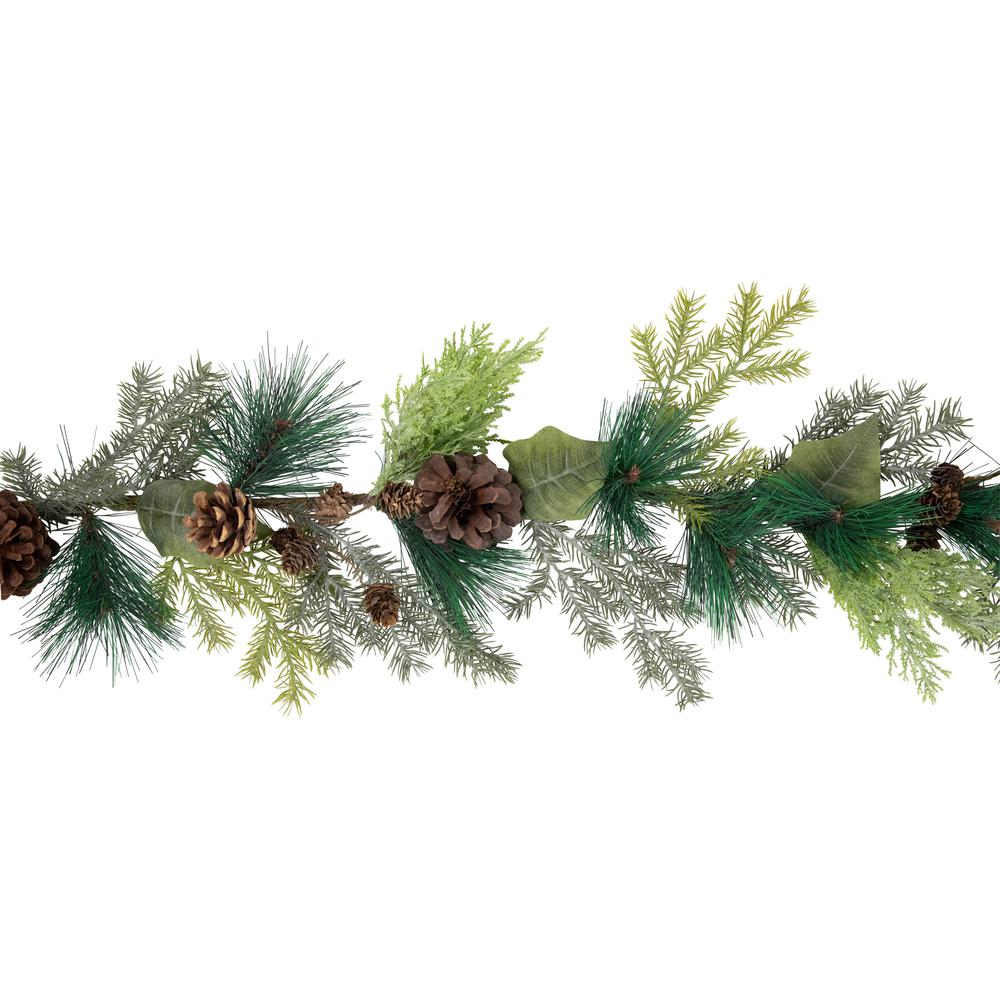 5' x 6" Pine Cone and Cedar Artificial Christmas Garland  Unlit. Picture 4