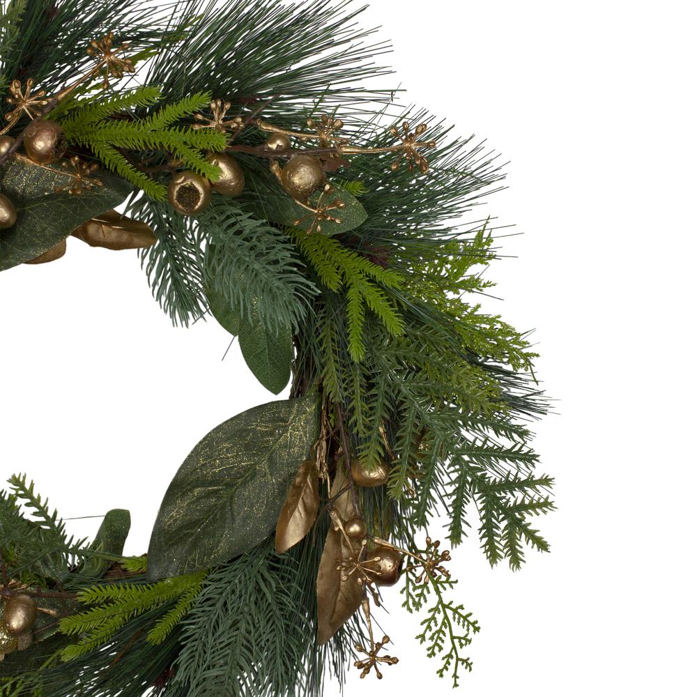 Leaves  Berry and Cedar Artificial Christmas Wreath - 20-Inch  Unlit. Picture 4