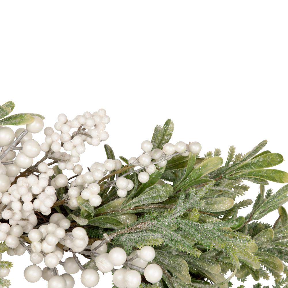 White Berry and Frosted Pine Christmas Wreath  28-Inch  Unlit. Picture 3
