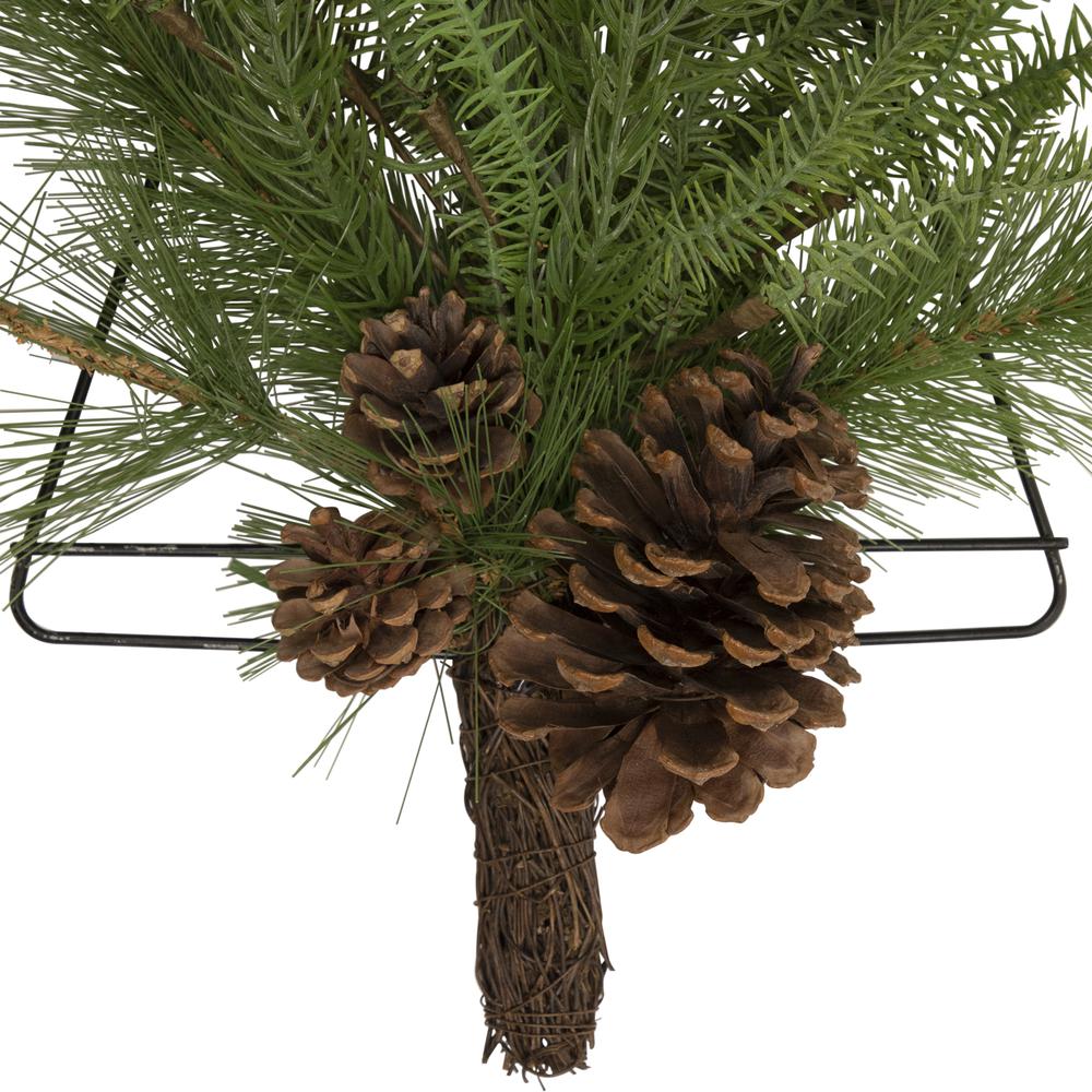21" Pine Christmas Tree Wall Hanging Decoration with Pinecones. Picture 4