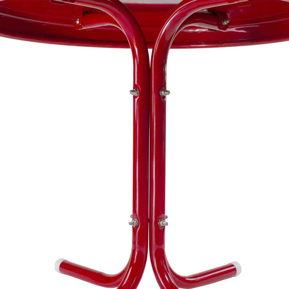 22" Outdoor Retro Tulip Side Table  Red. Picture 4