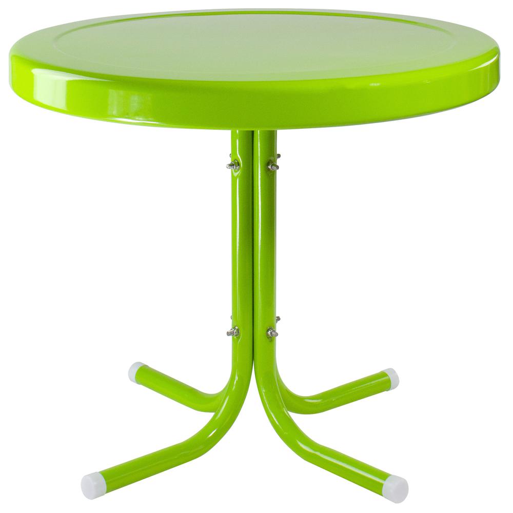 22" Outdoor Retro Tulip Side Table  Lime Green. Picture 1