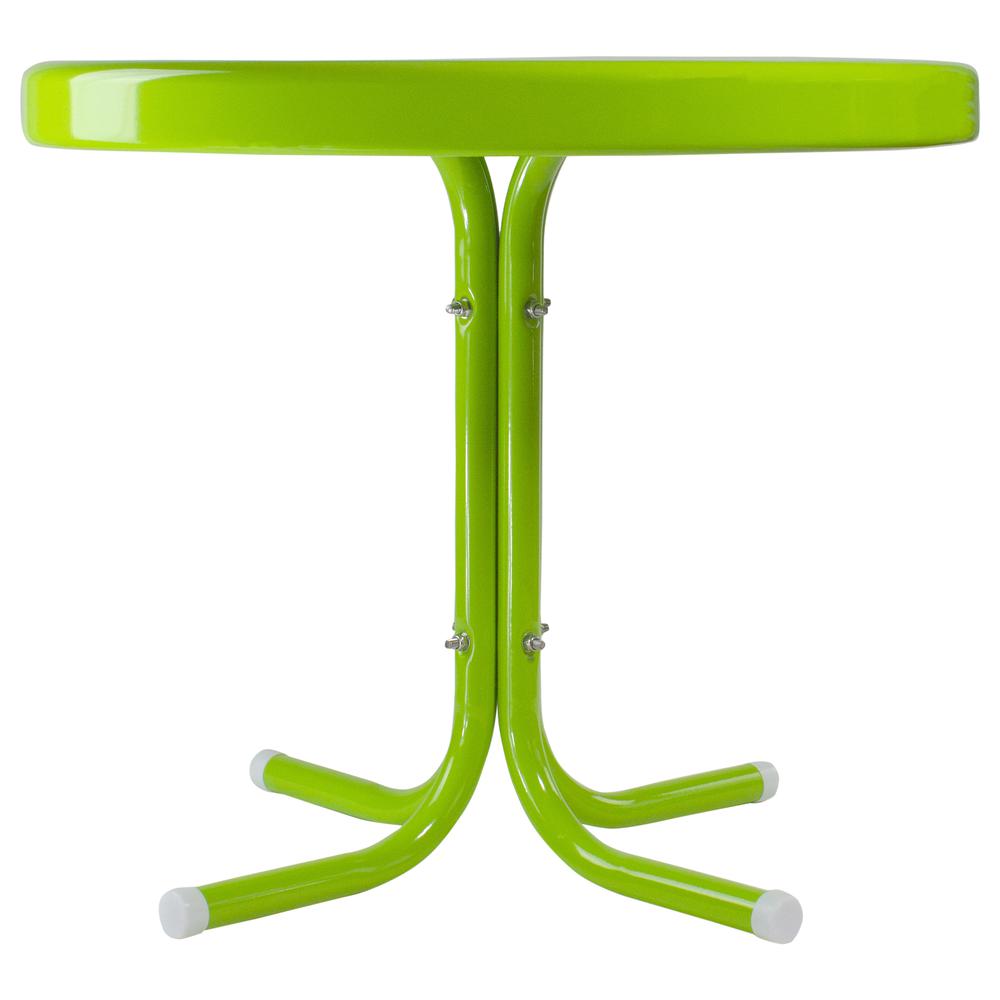 22" Outdoor Retro Tulip Side Table  Lime Green. Picture 3