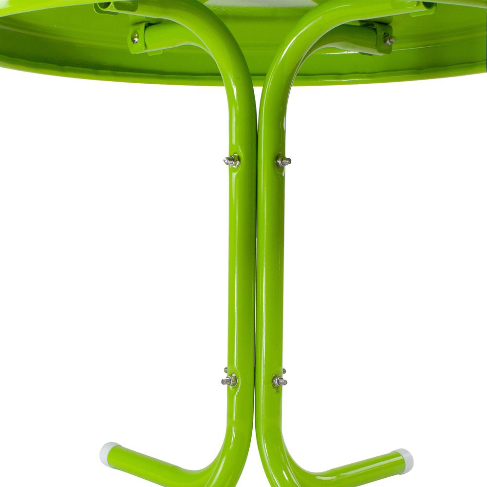22" Outdoor Retro Tulip Side Table  Lime Green. Picture 4