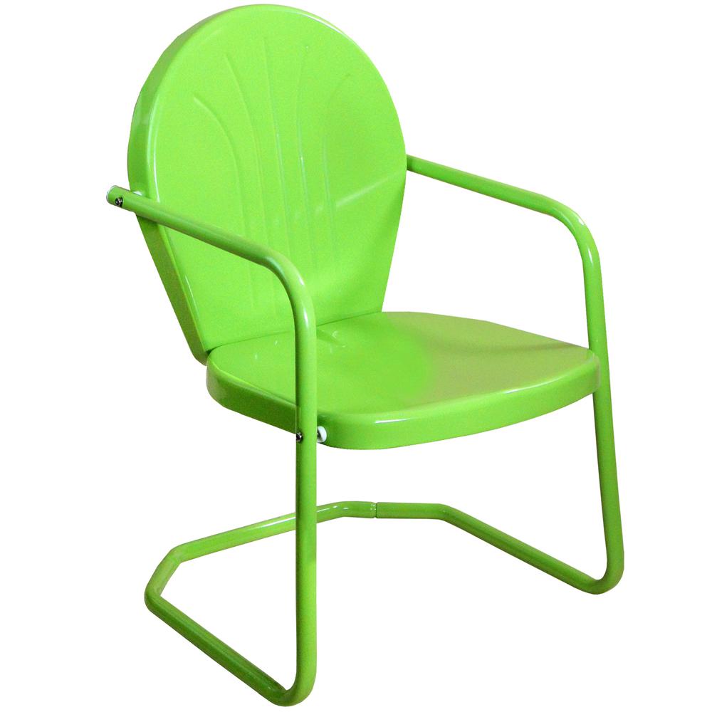 34-Inch Outdoor Retro Tulip Armchair  Lime Green. Picture 1