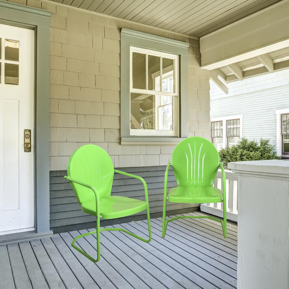 34-Inch Outdoor Retro Tulip Armchair  Lime Green. Picture 2
