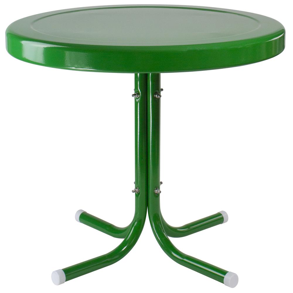 22" Outdoor Retro Tulip Side Table  Green. Picture 1
