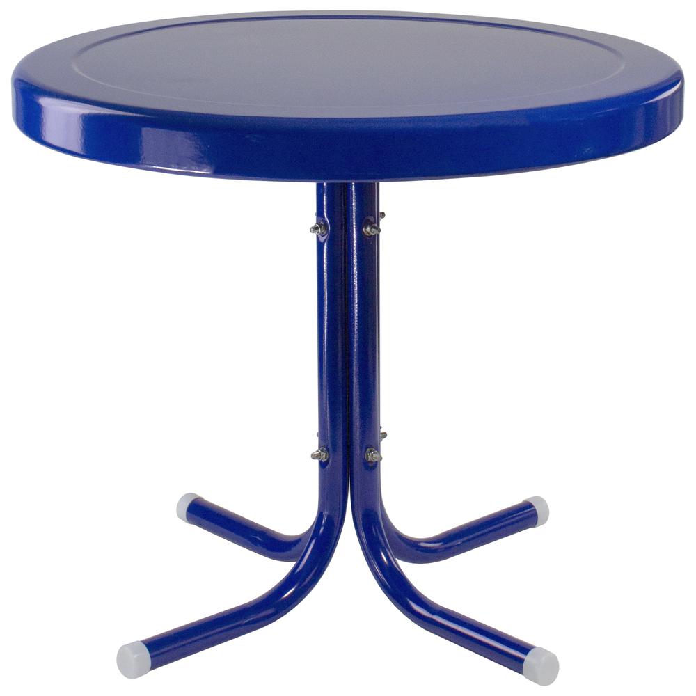 22" Outdoor Retro Tulip Side Table  Blue. Picture 1