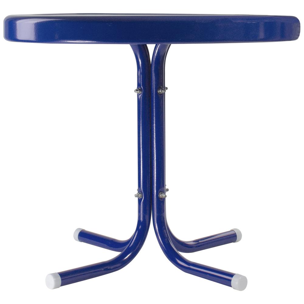 22" Outdoor Retro Tulip Side Table  Blue. Picture 3