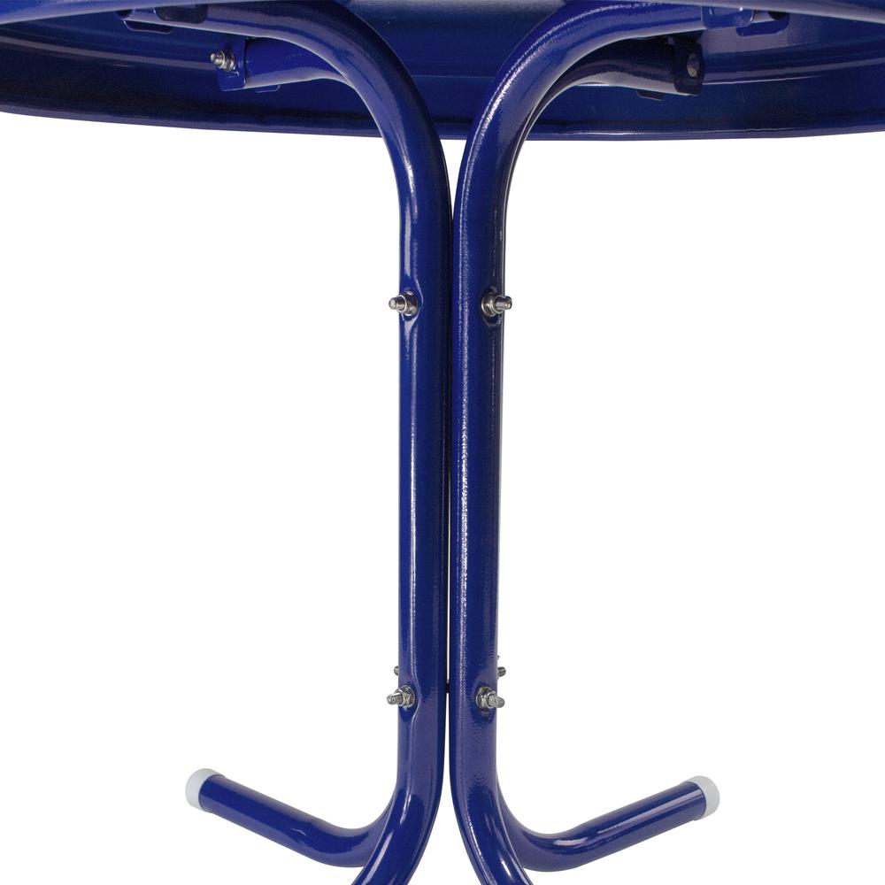 22" Outdoor Retro Tulip Side Table  Blue. Picture 4