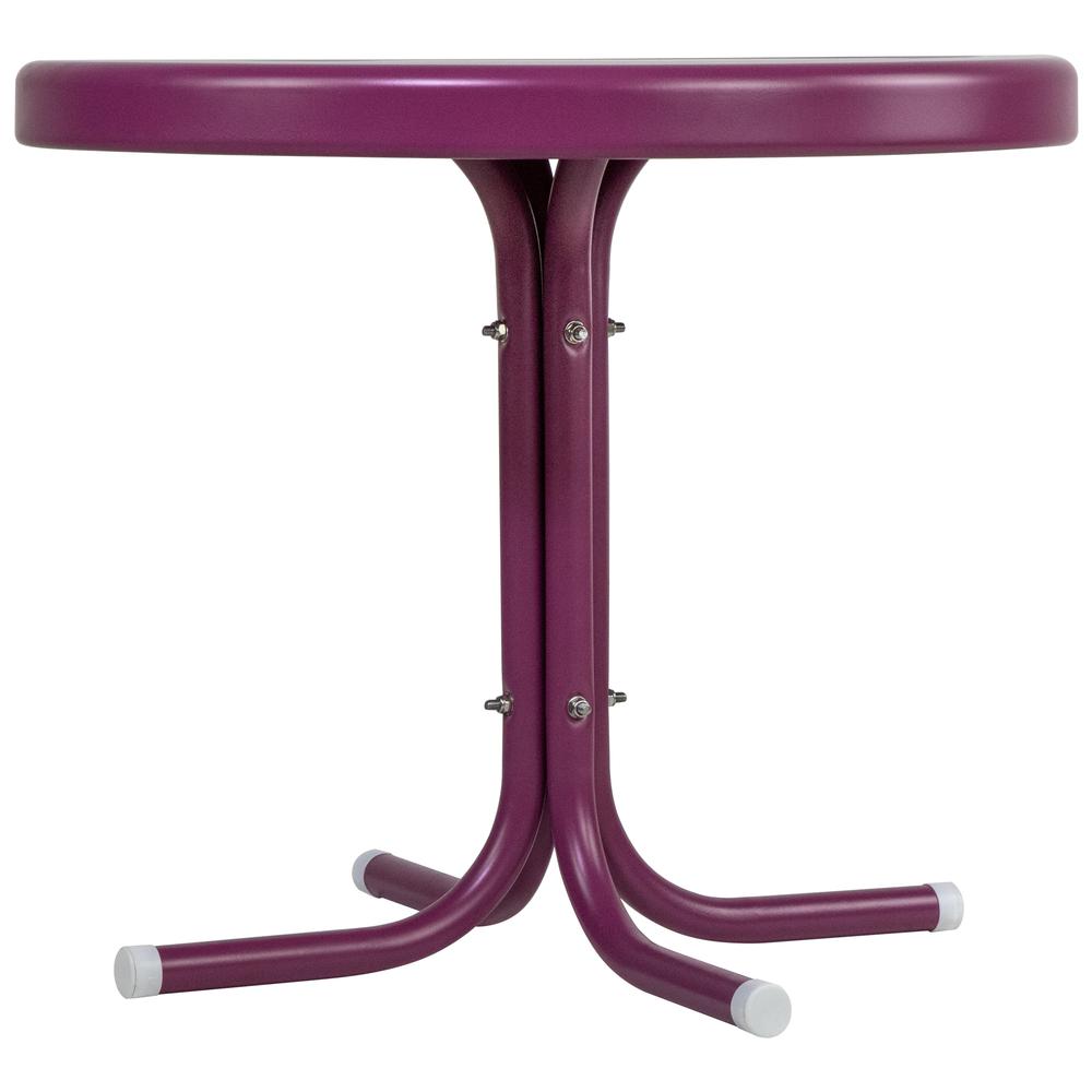22" Outdoor Retro Tulip Side Table  Purple. Picture 3