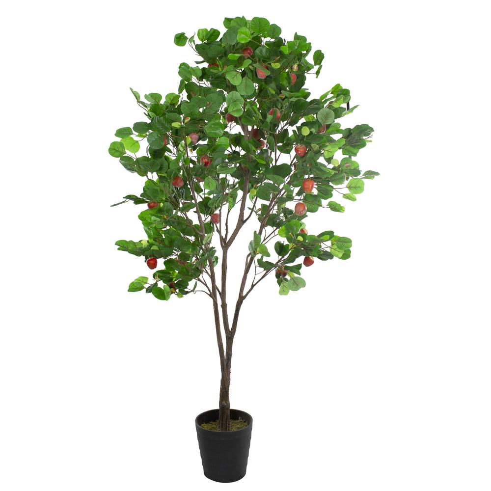 6.5' Potted Two Tone Apple Artificial Christmas Tree - Unlit. Picture 1
