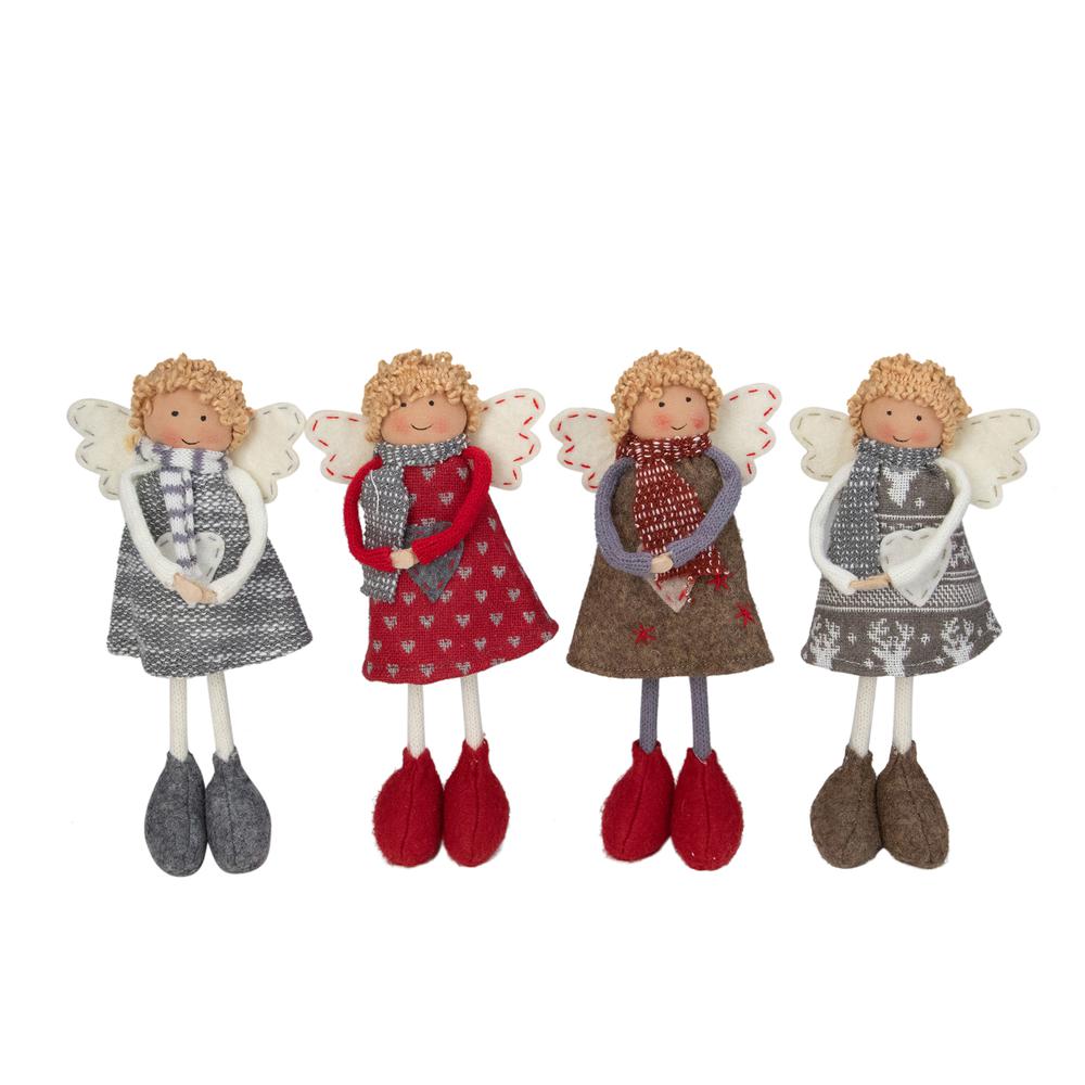 Set of 4 Standing Angel Sisters Christmas Decor 9". Picture 1
