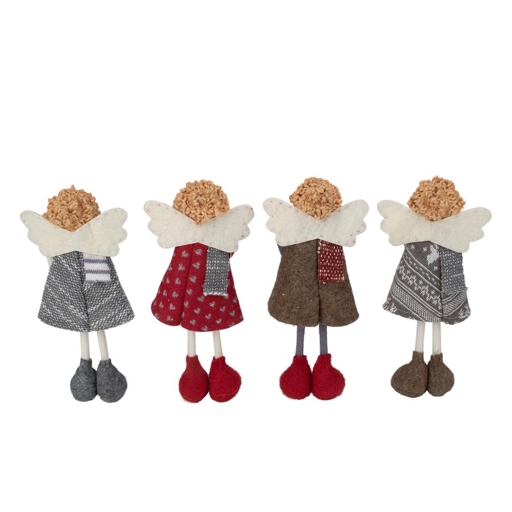 Set of 4 Standing Angel Sisters Christmas Decor 9". Picture 4