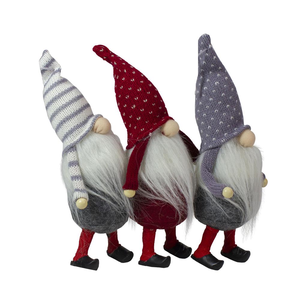 Set of 3 Standing Gnome Christmas Ornaments 10". Picture 2