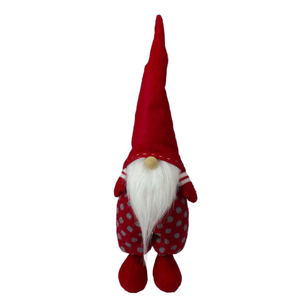 16" Red and White Standing Santa Gnome Christmas Figurine. Picture 1
