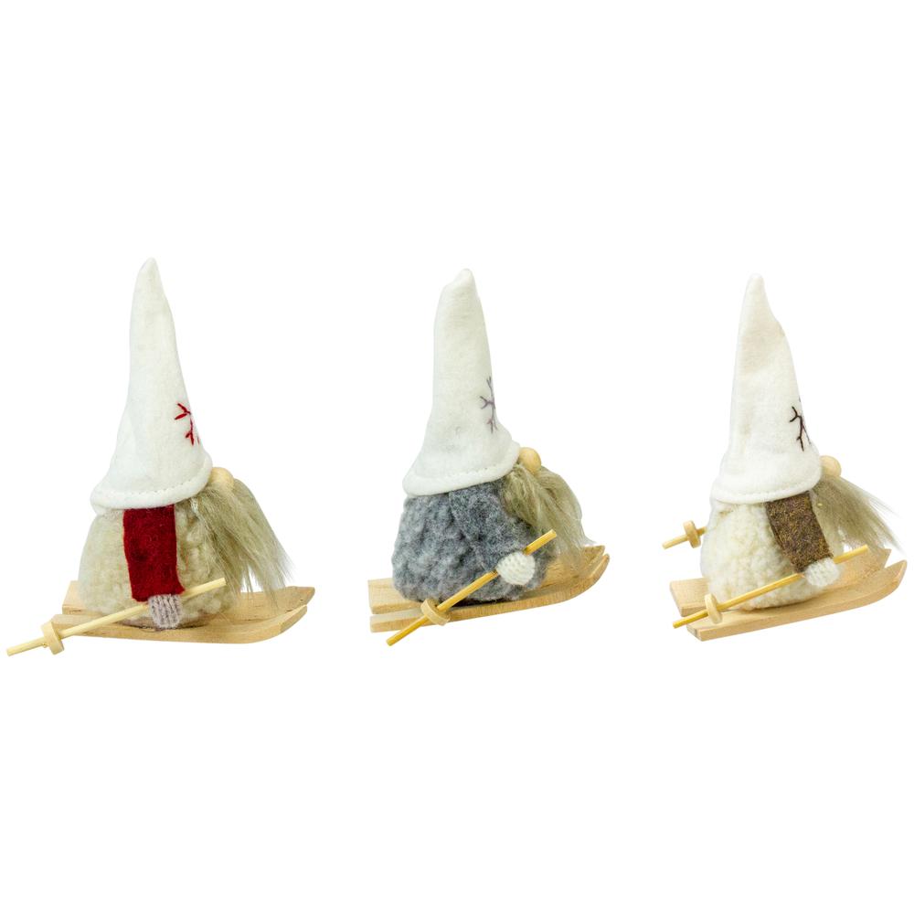 Set of 3 Skiing Gnomes Christmas Ornaments 4.5". Picture 7