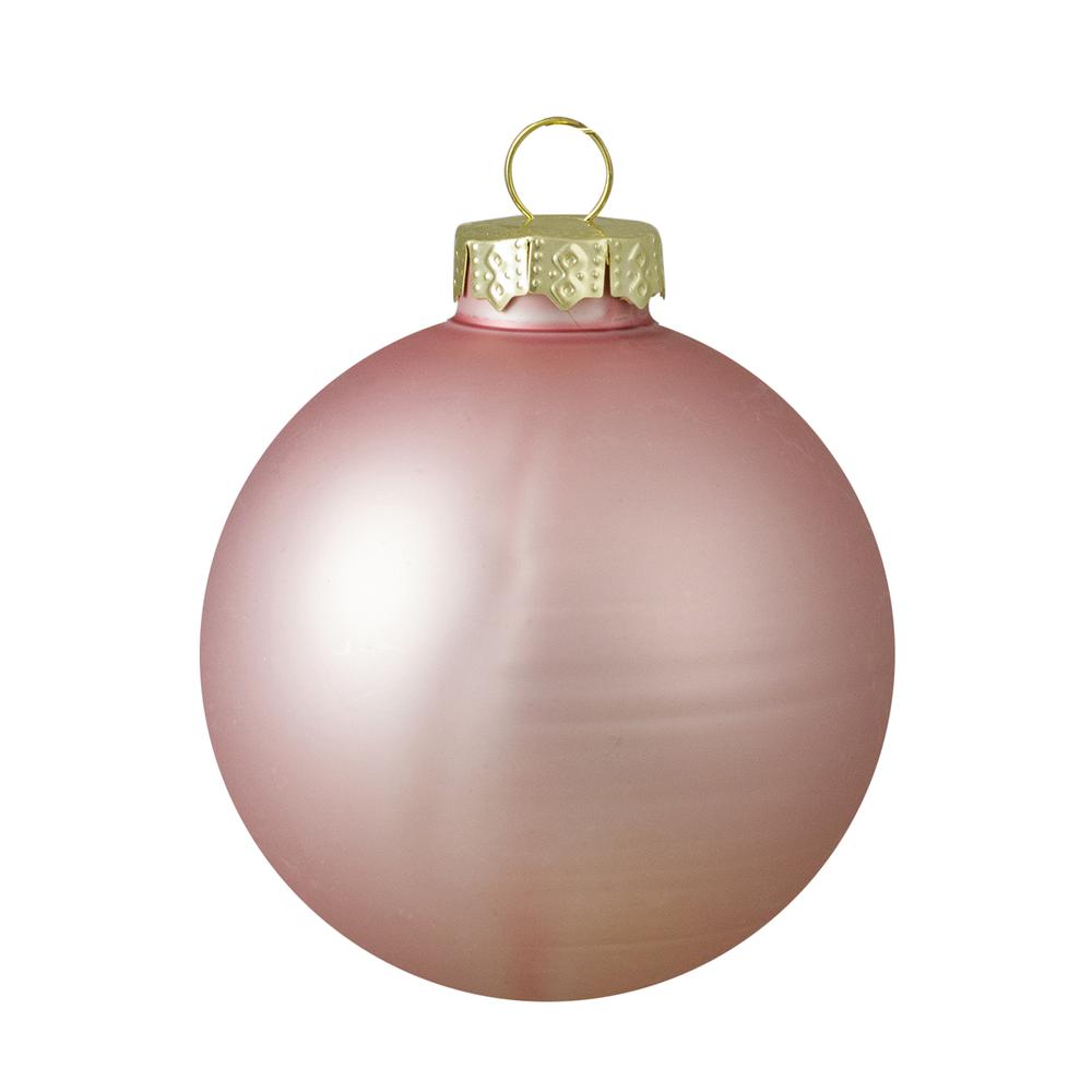 9ct Shiny and Matte Pink and Gold Glass Ball Christmas Ornaments 2.5" (65mm). Picture 3