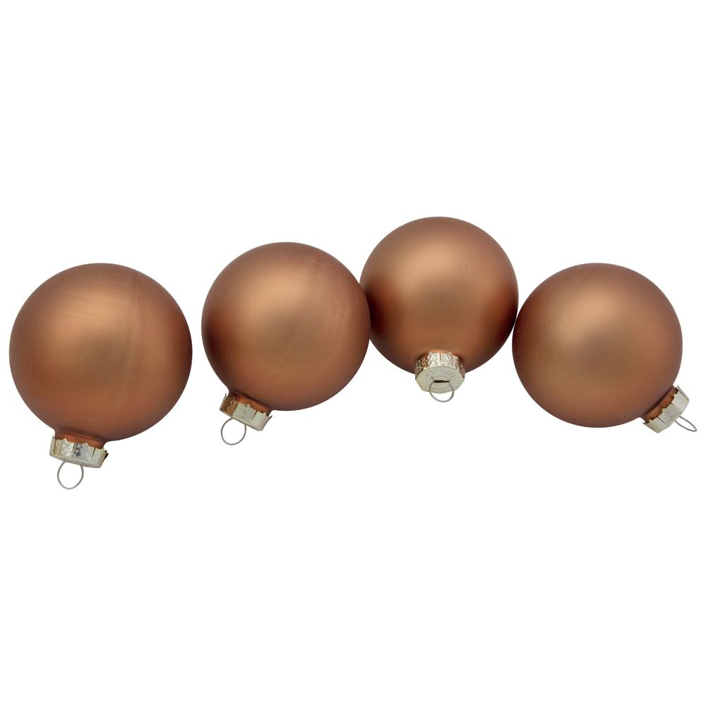 9ct Brown 2-Finish Christmas Glass Ball Ornaments 2.5" (65mm). Picture 3