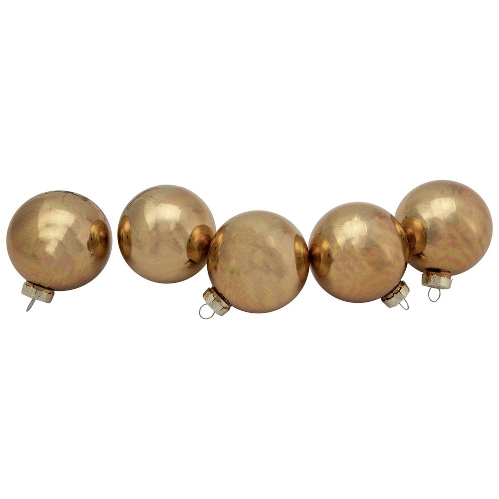 9ct Brown 2-Finish Christmas Glass Ball Ornaments 2.5" (65mm). Picture 4