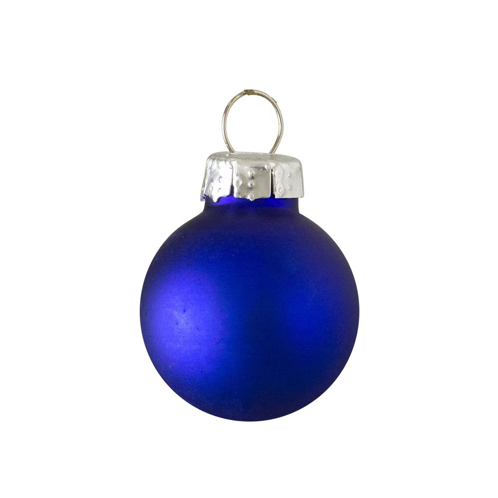40ct Shiny and Matte Royal Blue and Silver Glass Ball Christmas Ornaments 2.5". Picture 4