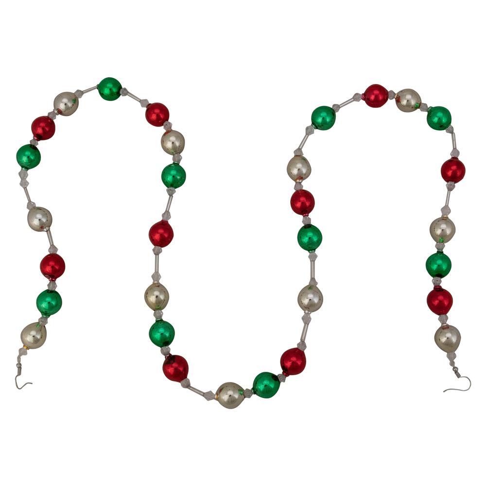 18ct Red and Green Beaded Garland with Christmas Ornaments 30". Picture 5