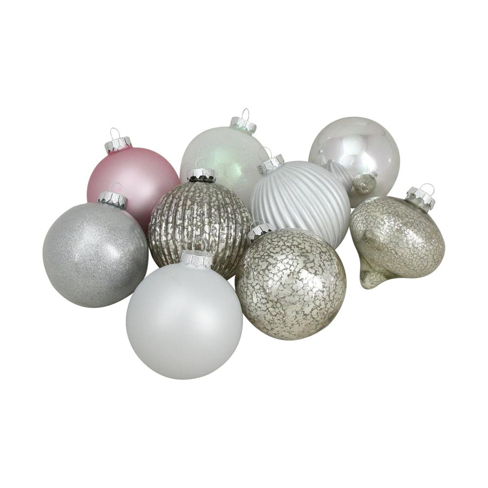 9ct Silver 3-Finish Shatterproof Christmas Ball and Onion Ornaments 3.75" (95mm). Picture 3