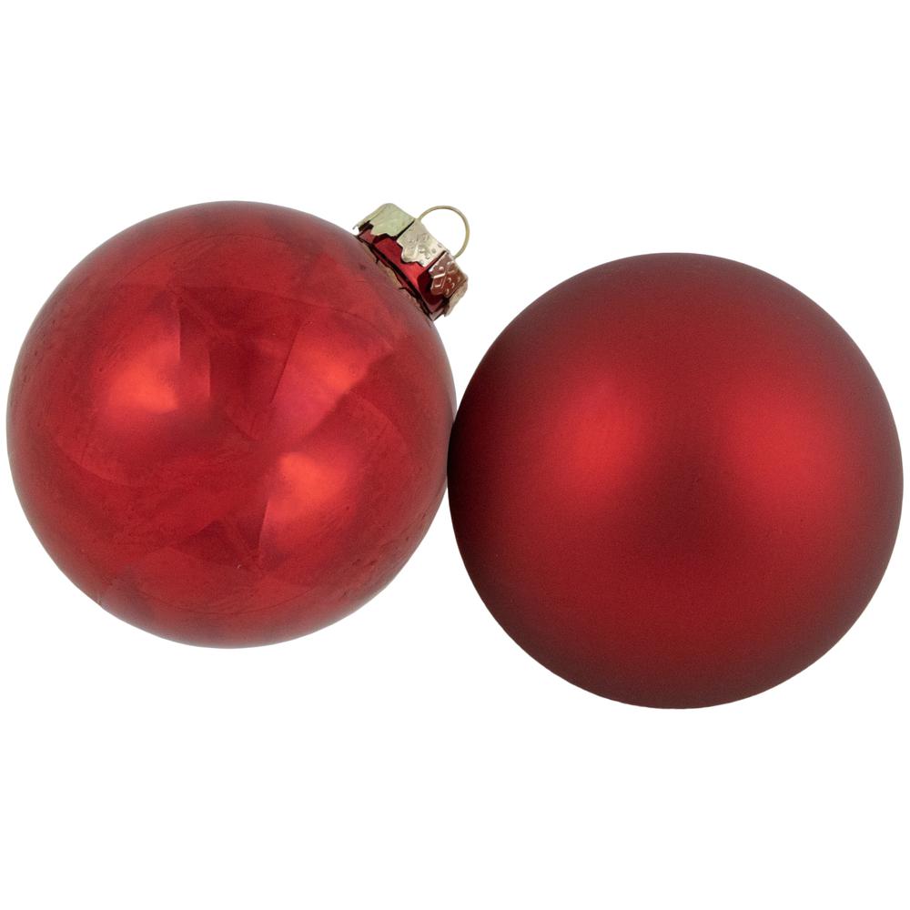 96ct Red and Gold 2-Finish Glass Ball Christmas Ornaments 3.25" (80mm). Picture 2