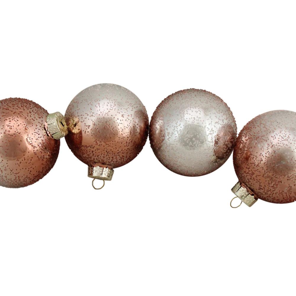 4ct Brown and Silver Hand Blown Shiny Glass Christmas Ball Ornaments 3.25" (80mm). Picture 3