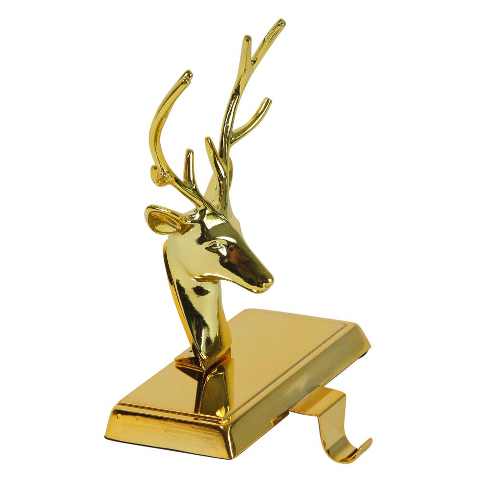 8"shiny Gold Metal Deer Christmas Stocking Holder". Picture 2