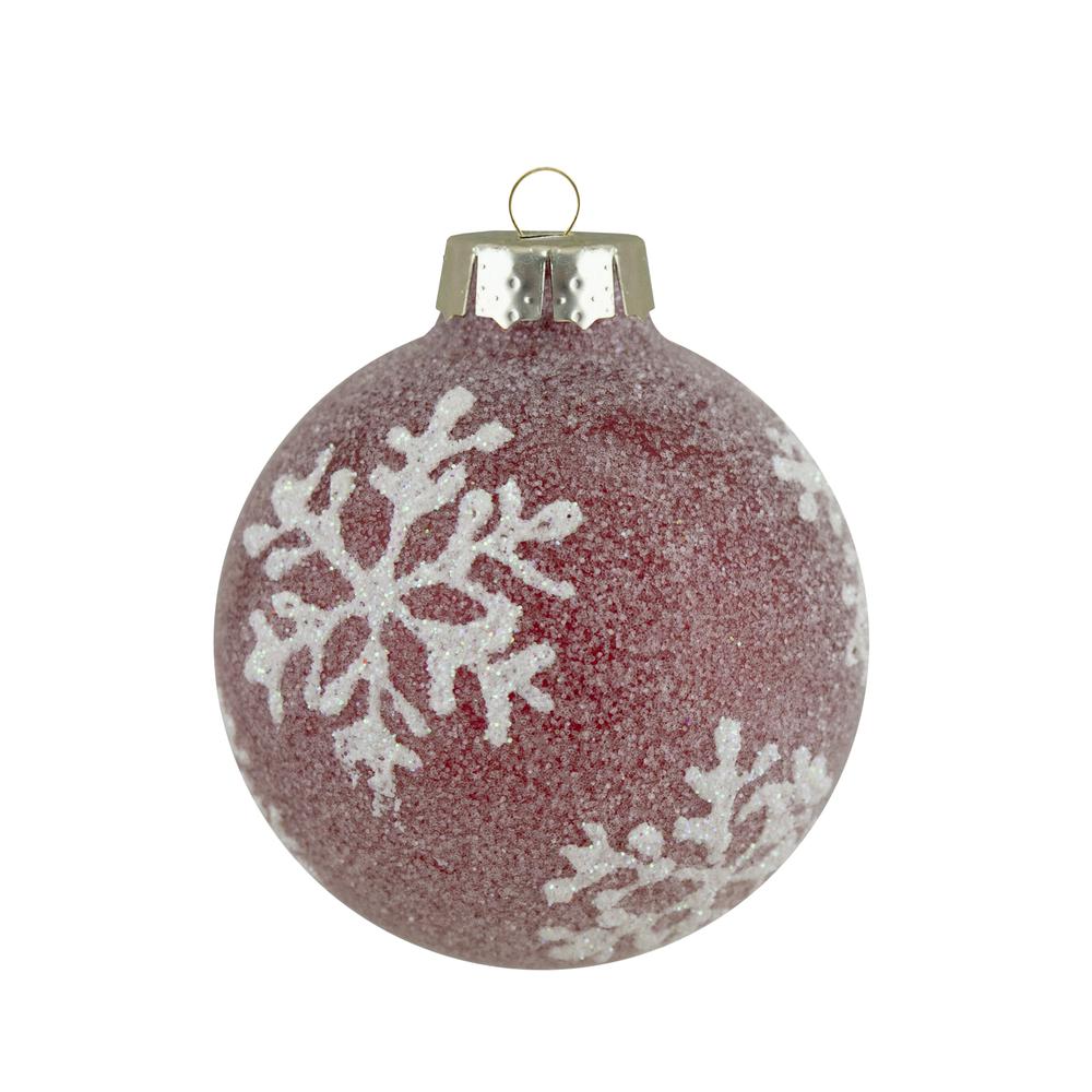 Set of 12 Red Glass Christmas Ornaments 1.75-Inch (45mm). Picture 5